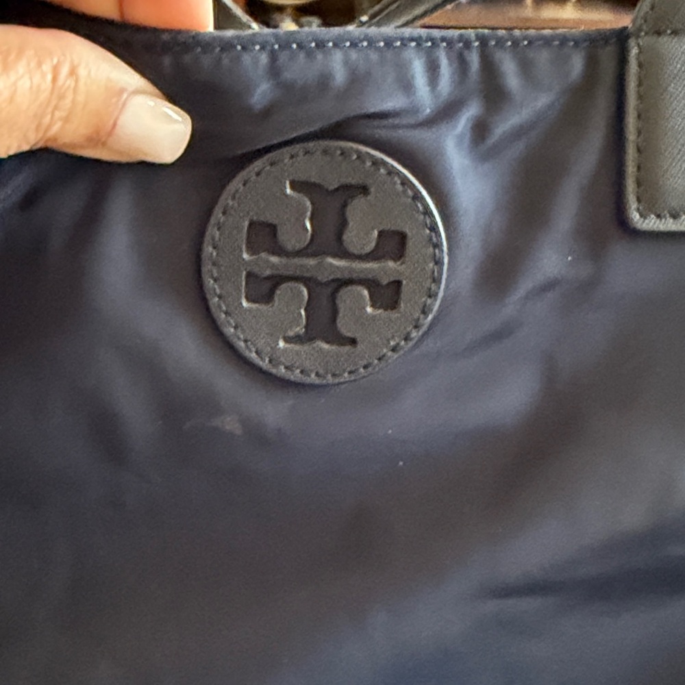 Tory Burch Dark Blue ELLA Tote with Logo - Picture 5 of 13